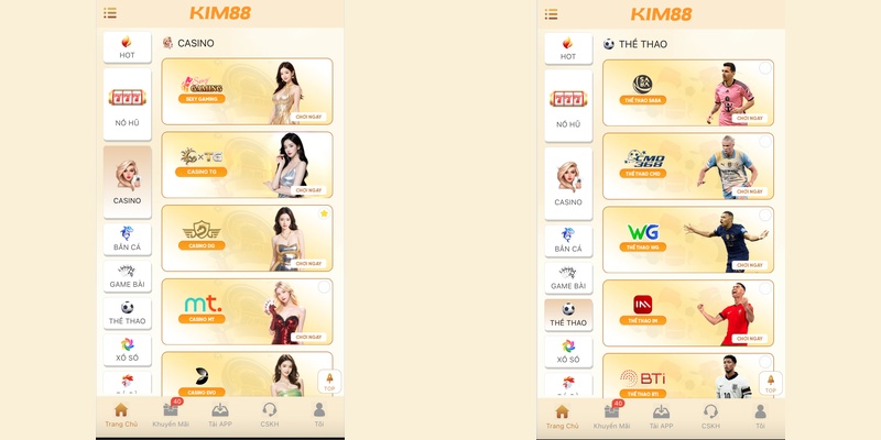 Giao dien sanh cuoc Thao va Casino truc tuyen tai Kim88 Giao dien sanh cuoc Thao va Casino truc tuyen tai Kim88